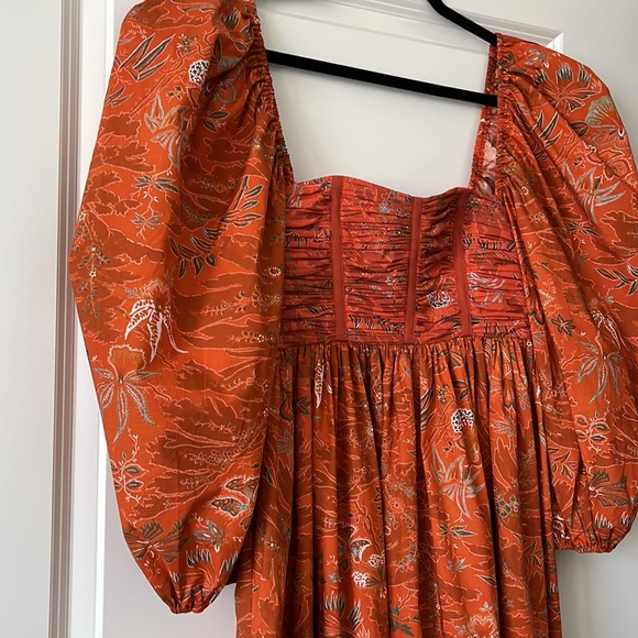 graphic-print square-neck midi dress - Picture 7 of 11